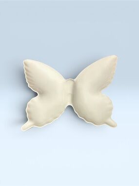 White Butterfly Porcelain Jewelry Trinket Dish